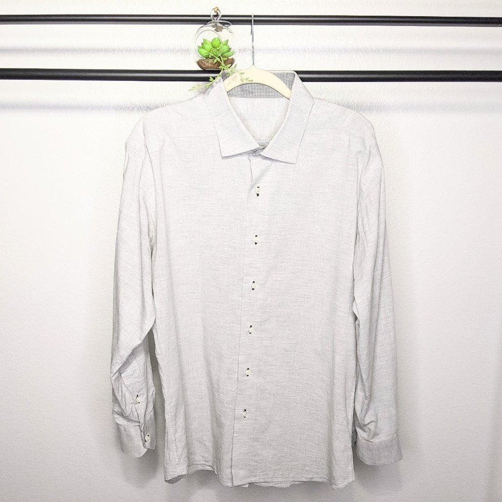 Holland & Sherry Custom Gray Button Up L/S Shirt - image 1